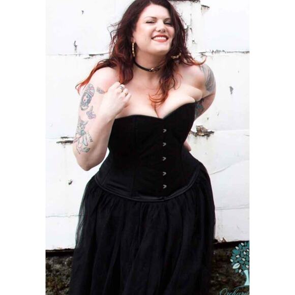 ORCHARD CORSET Plus Size Satin Romantic Curve Standard Overbust Steel Boned 34” - Picture 1 of 10